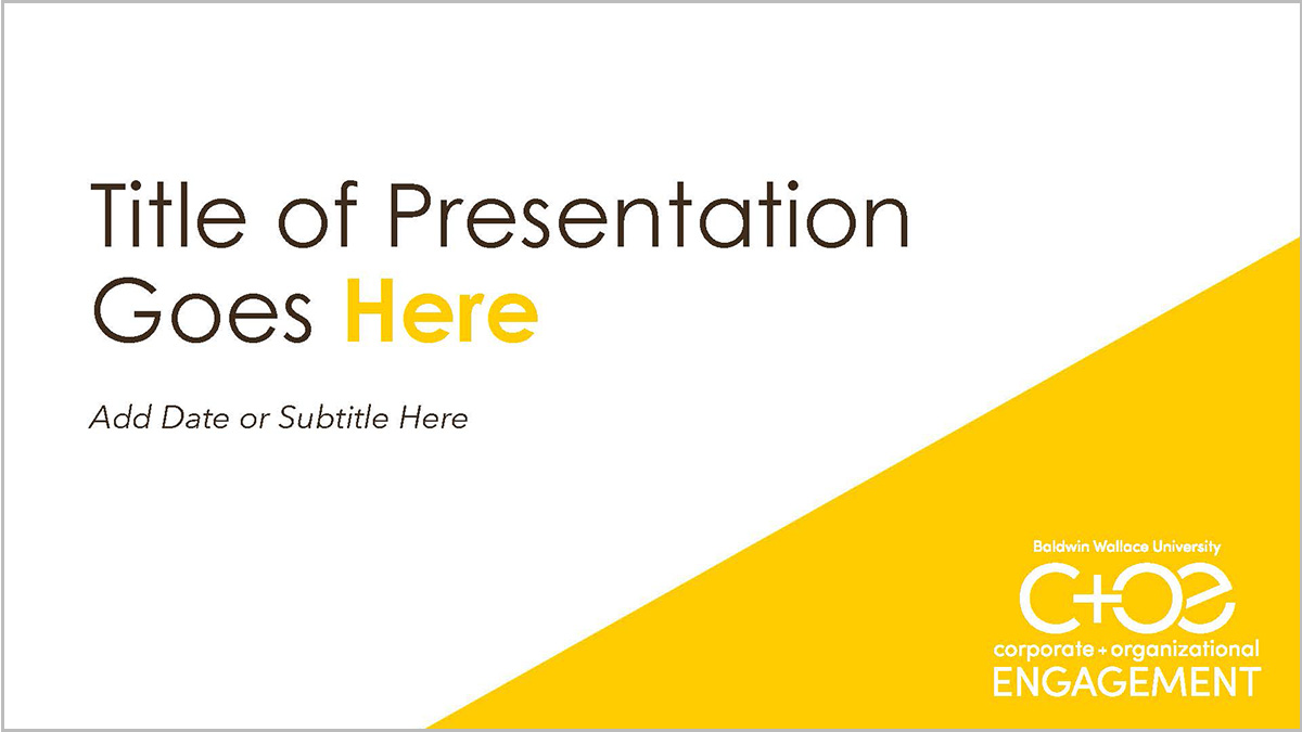 C+OE PowerPoint Template Title Slide