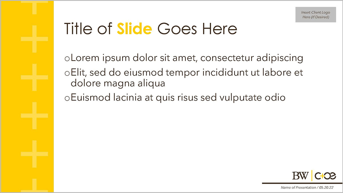 C+OE PowerPoint Template Slide