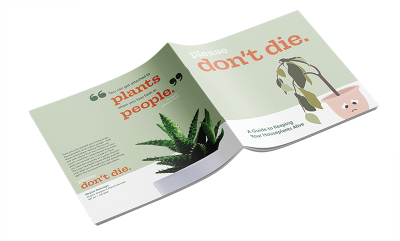Please Don't Die Plant Care Brochure Cover